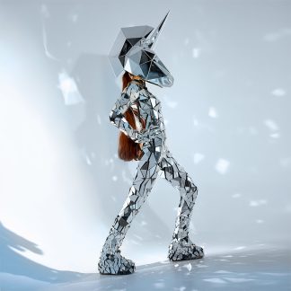 3D Mirror Mask of a Silver Unicorn ‘Pierre-Henri’