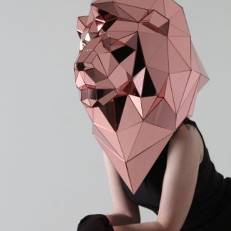 3D Pink Mirror Lion Mask / Disco Ball Lion Helmet