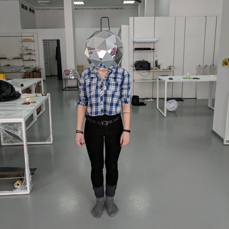 Sphere Masquerade mouth animal mirror mask