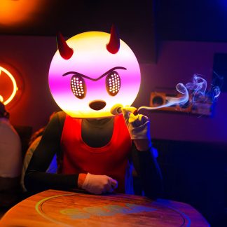 Custom made LED Helmet with Horns / Comix Cosplay Helmet for Halloween