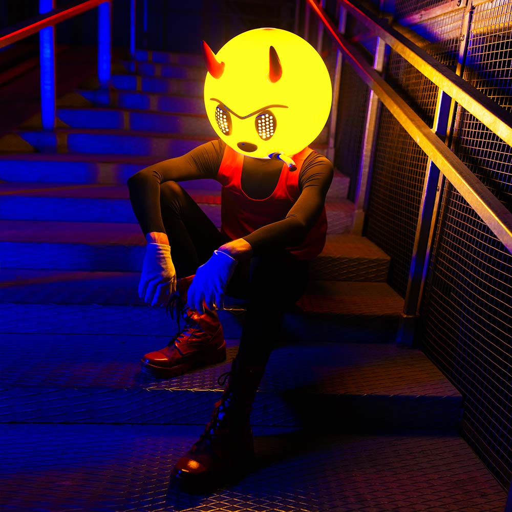 Custom made LED Helmet with Horns / Comix Cosplay Helmet for Halloween