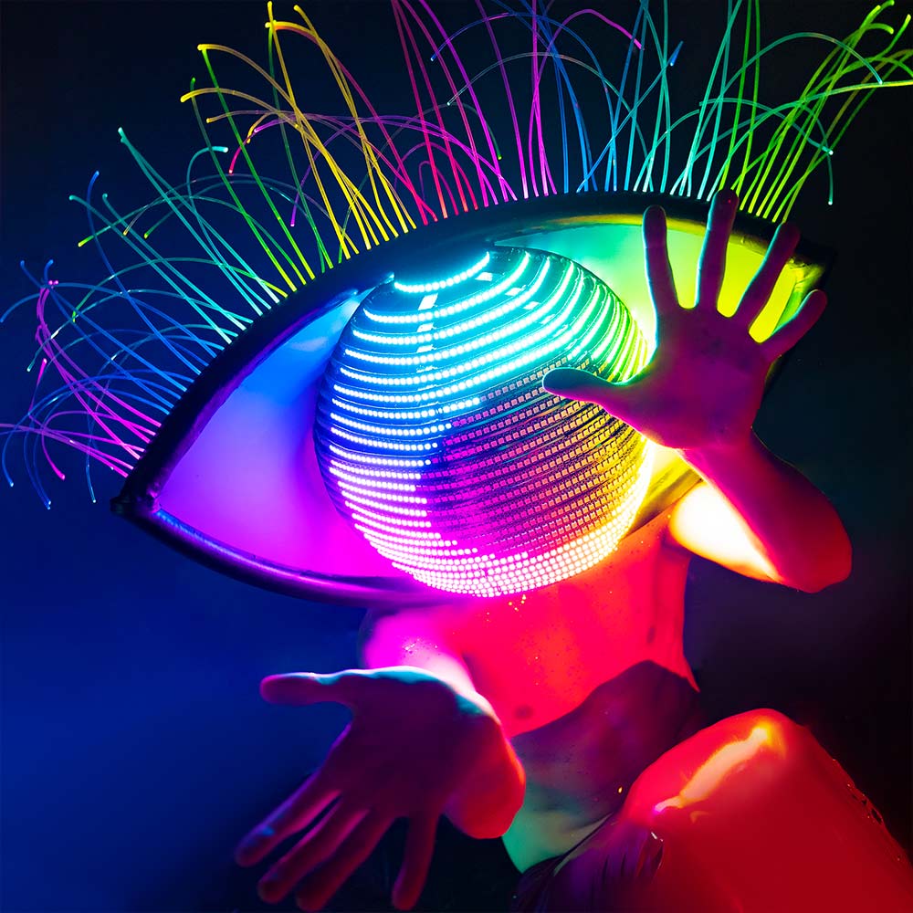 LED Helmet in the Shape of an Eye for Halloween