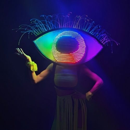 LED Helmet in the Shape of an Eye for Halloween