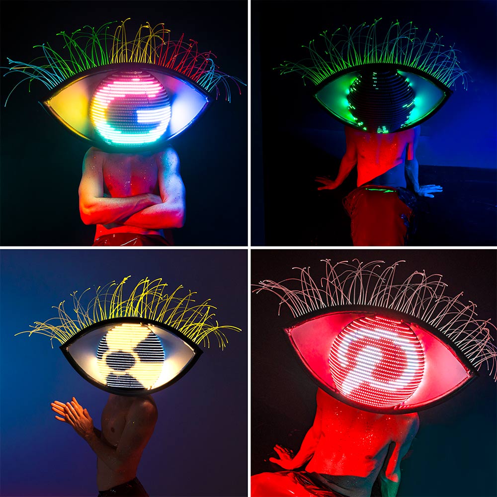 LED Helmet in the Shape of an Eye for Halloween