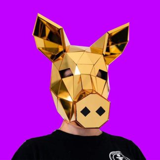 Golden Pig mouth animal mirror mask