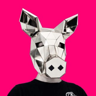 Silver Pig mouth animal mirror mask