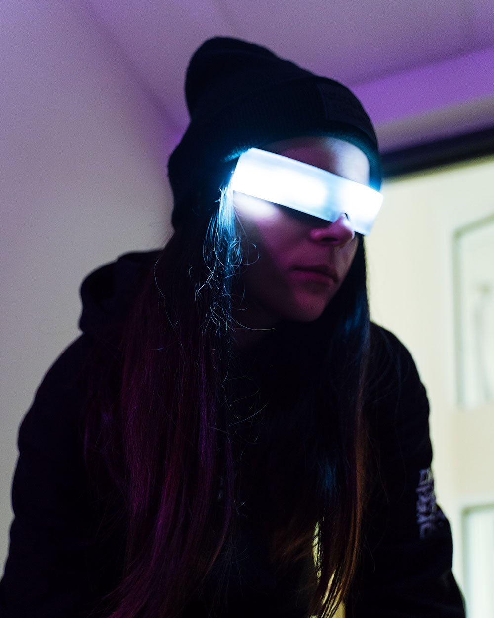 Rave Futuristic Programmable LED Light-Up Glasses for Halloween