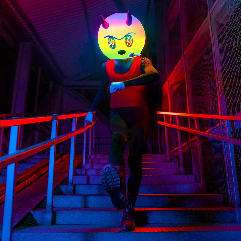 Custom made LED Helmet with Horns / Comix Cosplay Helmet for Halloween