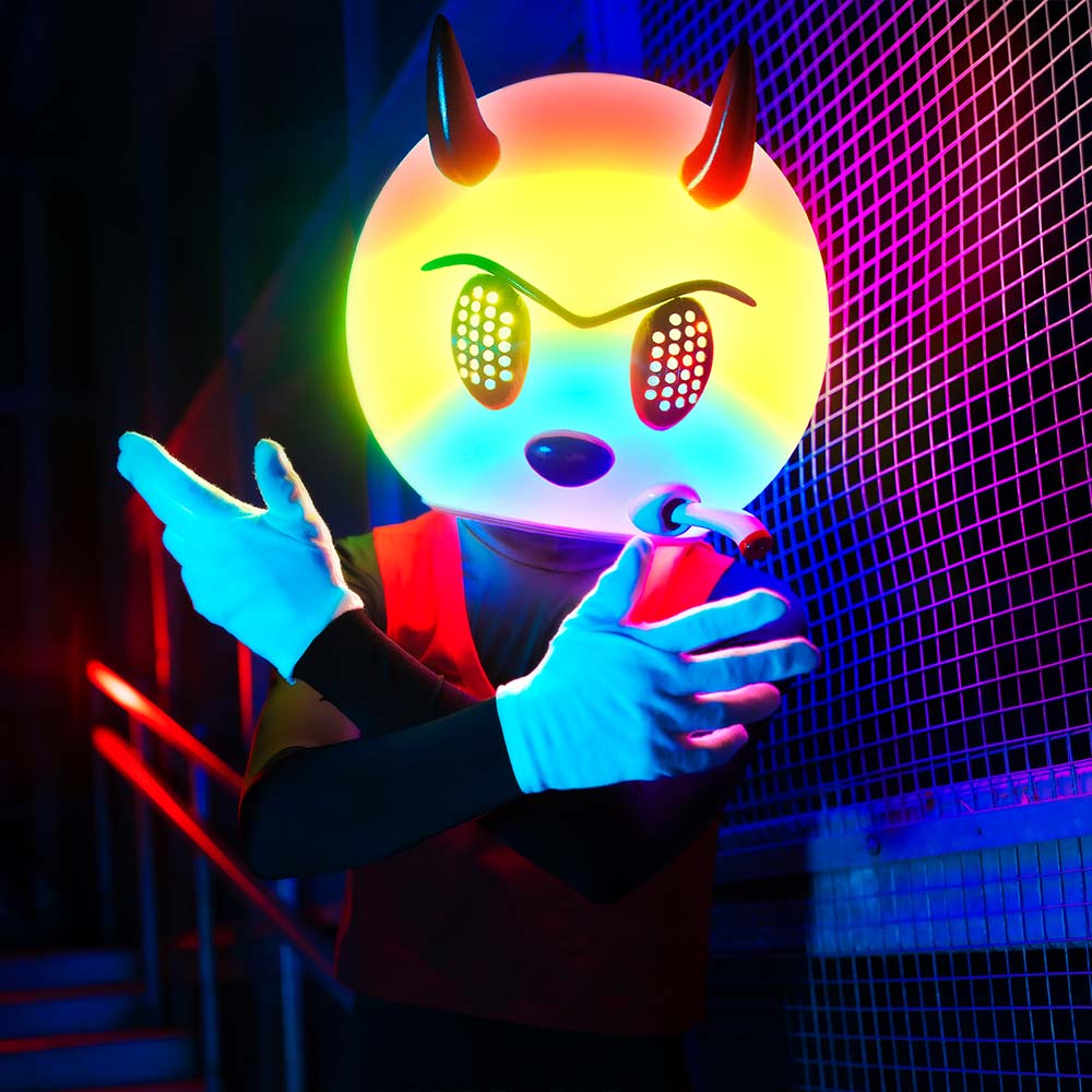 Custom made LED Helmet with Horns / Comix Cosplay Helmet for Halloween
