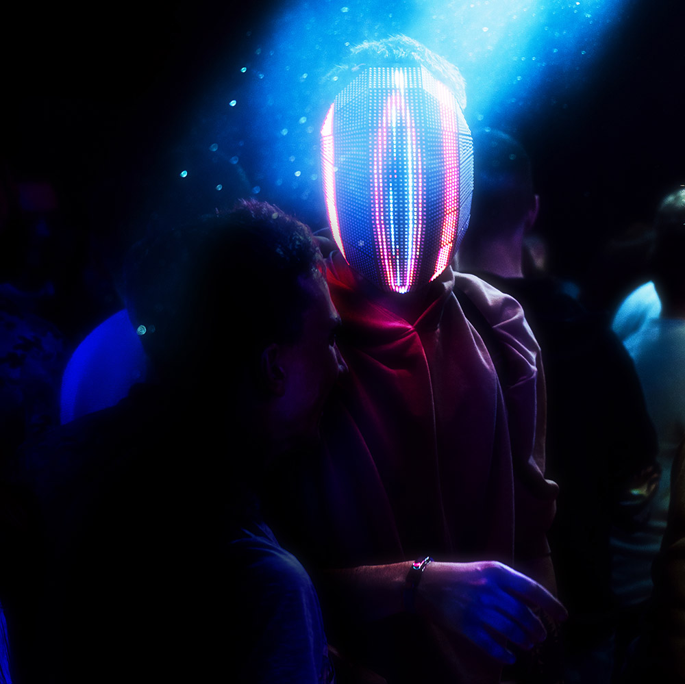 LED High Density Screen light up Rave DJ Mask Polygonal