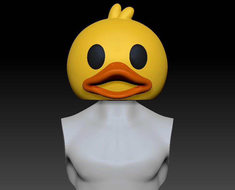 Concept render of the duck DJ helmet
