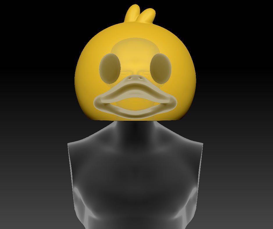Duck helmet render, another angle