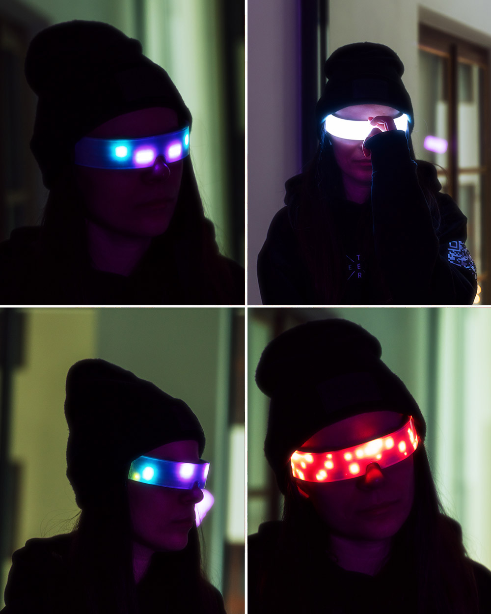 Rave Futuristic Programmable LED Light-Up Glasses for Halloween