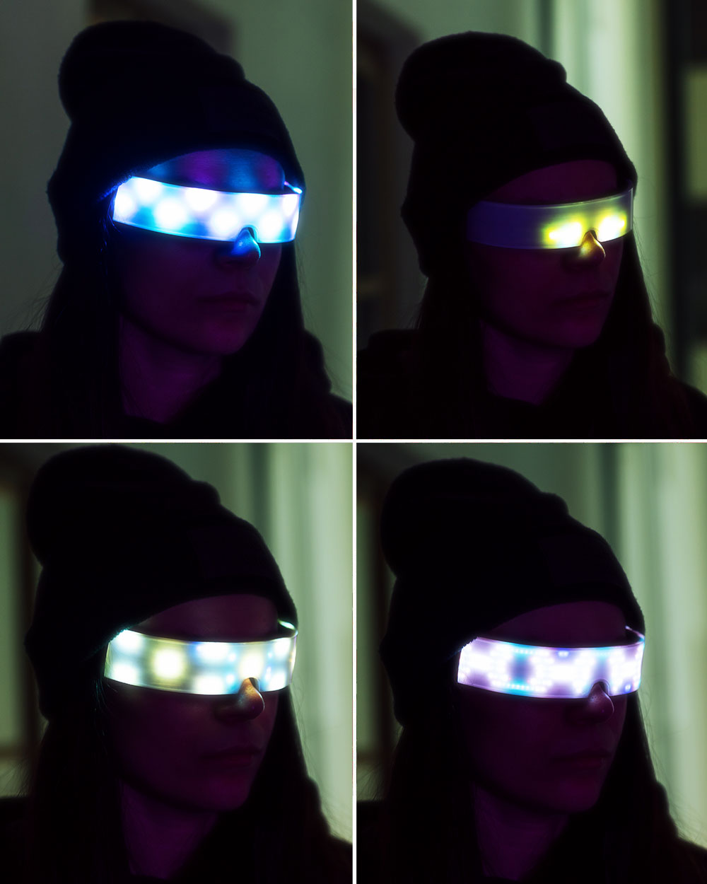 Rave Futuristic Programmable LED Light-Up Glasses for Halloween