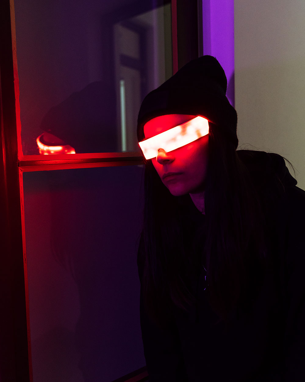 Rave Futuristic Programmable LED Light-Up Glasses for Halloween