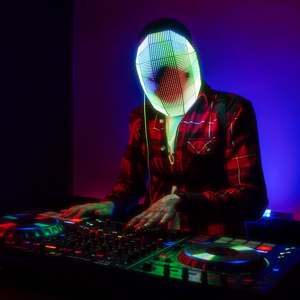 LED High Density Screen light up Rave DJ Mask Polygonal