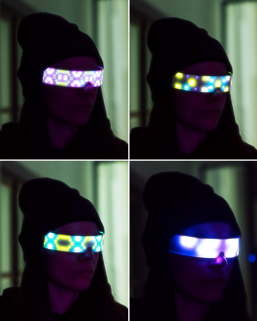 Rave Futuristic Programmable LED Light-Up Glasses for Halloween