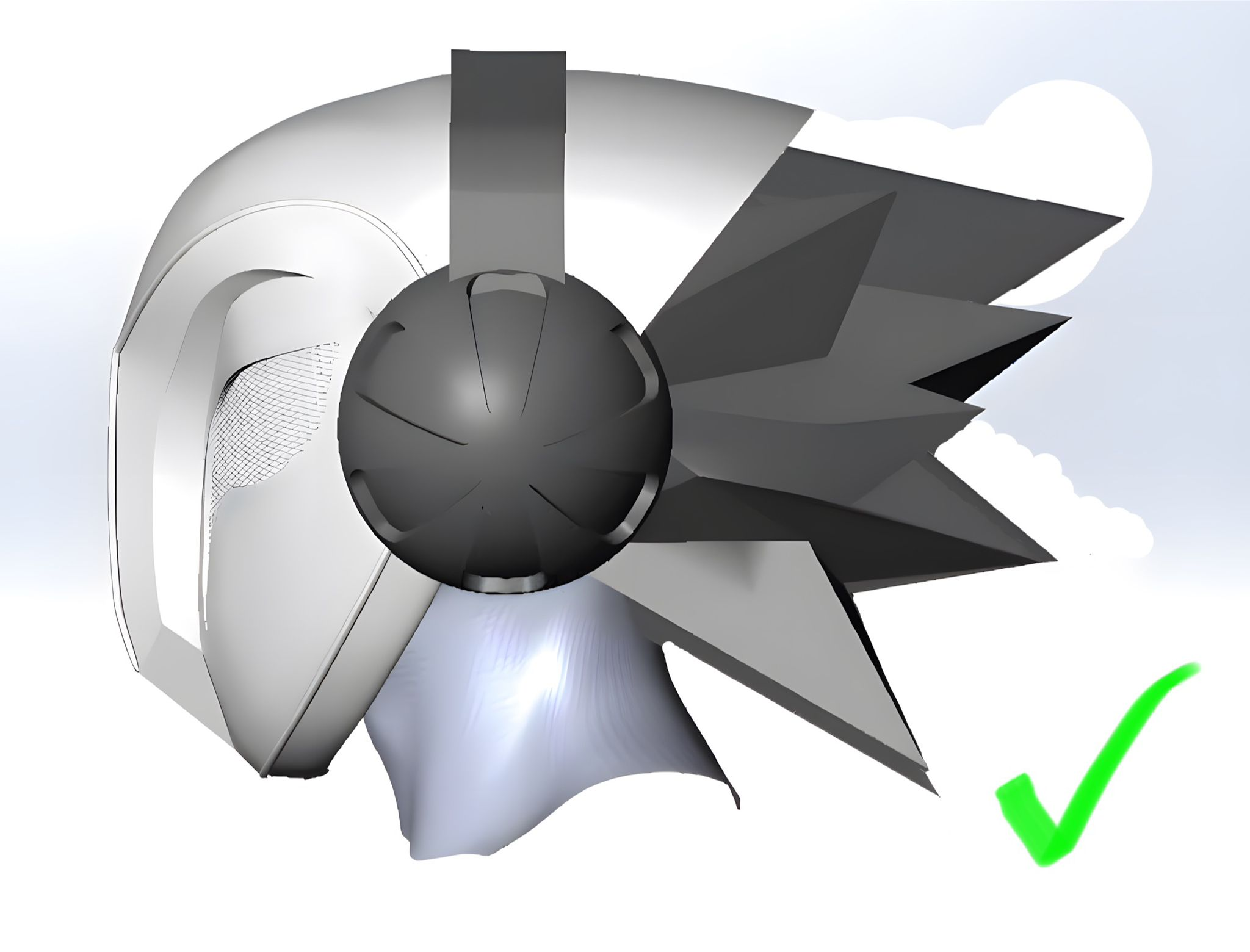 Spiked low-poly helmet, final design