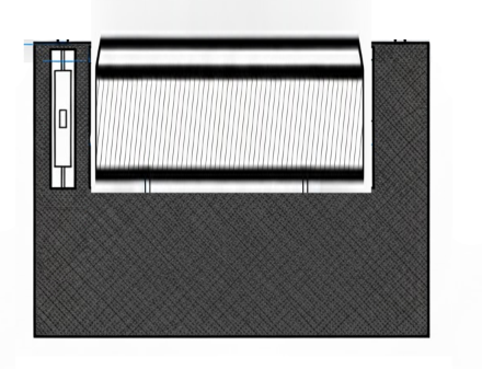 Sketch of a test tile with hidden LED groove