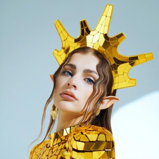 Gold Mirror Lady Gaga style Crown